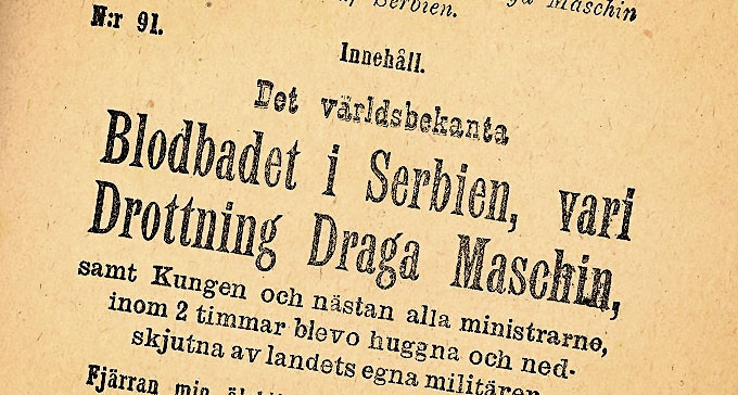 Bild på skillingtryck ur Svenskt visarkivs samling.