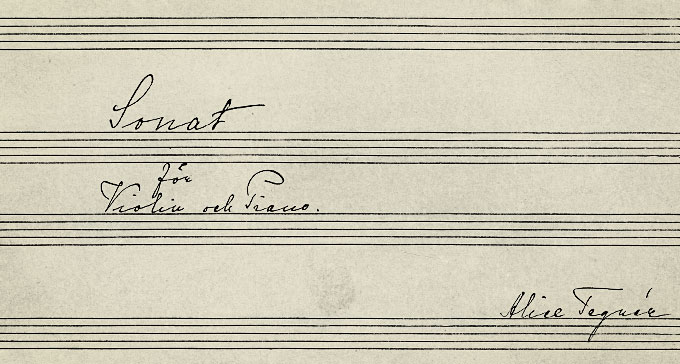 Från titelsidan till Alice Tegnérs Sonat för violin och piano.