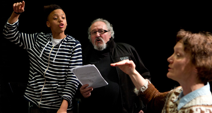 Repetition av Antigone. Foto: Martin Skoog