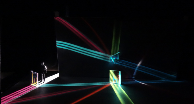 Konstnären Yoko Seyama, tonsättaren Benjamin Staern och dirigenten Christian Karlsen har skapat verket Saiyah. Foto: Föreningen Kammarmusik NU