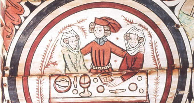 Tryck från medeltida ballad.